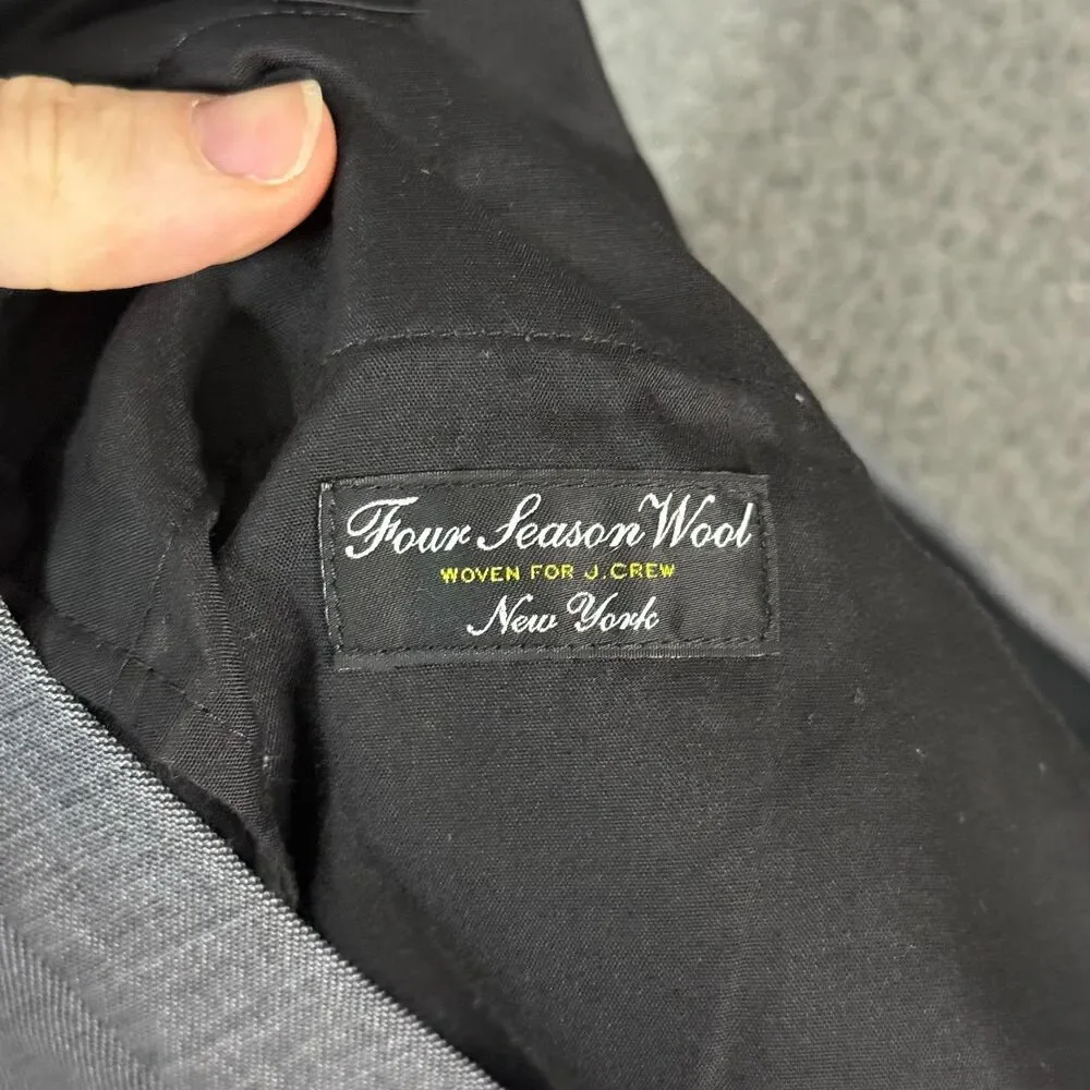 J Crew Dress Pants Mens 32x34 Gray Ludlow Slim Fit Four Season Wool Stretch